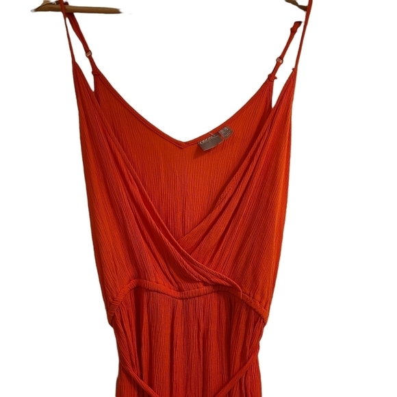 Asos orange v-neck date night spaghetti strap romper jumpsuit one pc. shorts set - Picture 5 of 9